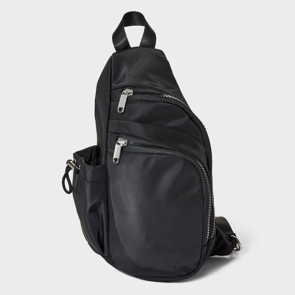 Flap Sling Crossbody Bag - Wild Fable Black Adjustable Strap, Lightweight